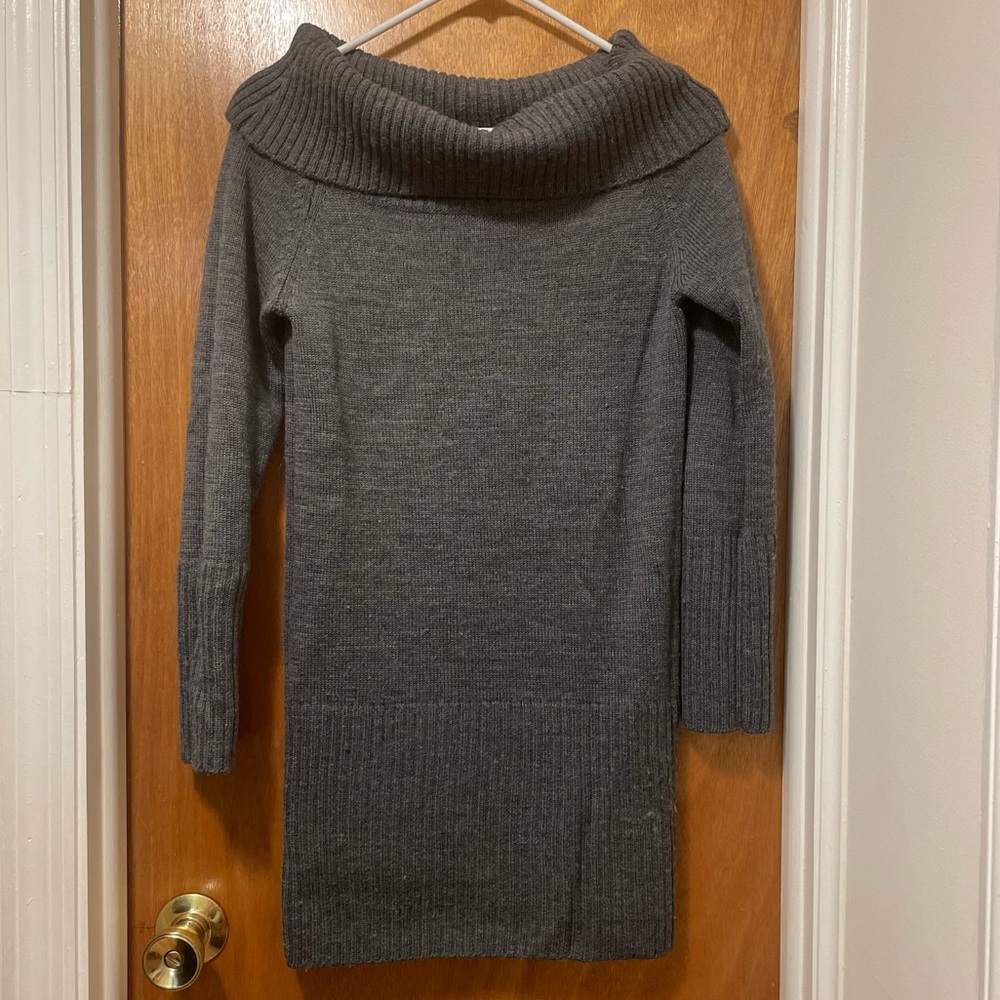 BCBG Gray Cowl Neck Sweater